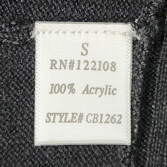 Vintage Y2K Sylvie & Mado Sweater Womens S Black Sleeveless Open Front Waterfall - Picture 5 of 9